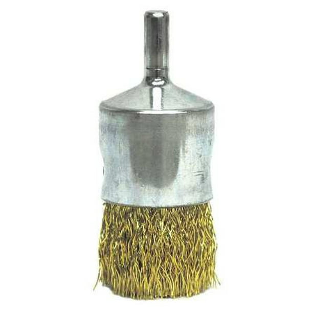 Weiler 93804 Crimped Wire End Brush Brass 1 In for sale online
